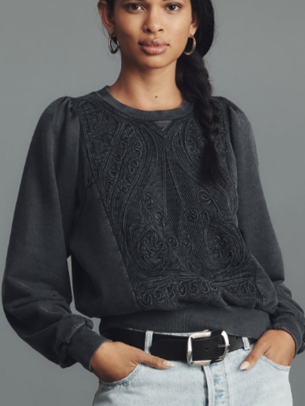 Anthropologie Pilcro Embellished Sweatshirt Small NWT